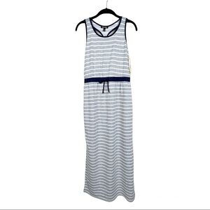 NWT Stitch Fix Moon & Stars Gray Navy Mimi Sleeveless French Terry Maxi Dress L